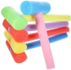 A stack of foamy mallets

Description automatically generated